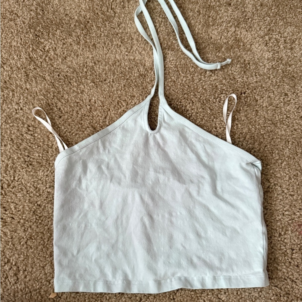 Sunday Best White Tie Front Crop Camisole